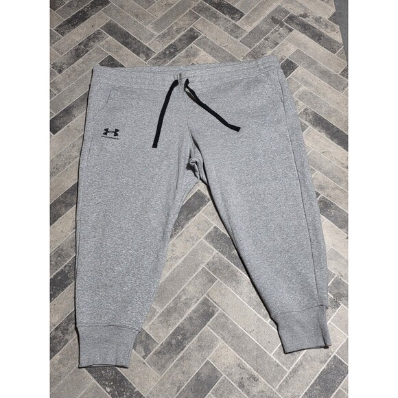 New Under Armour Rival Fleece Joggers Pants UA GRAY Women's Size 3X 1357035-035 - Picture 1 of 7